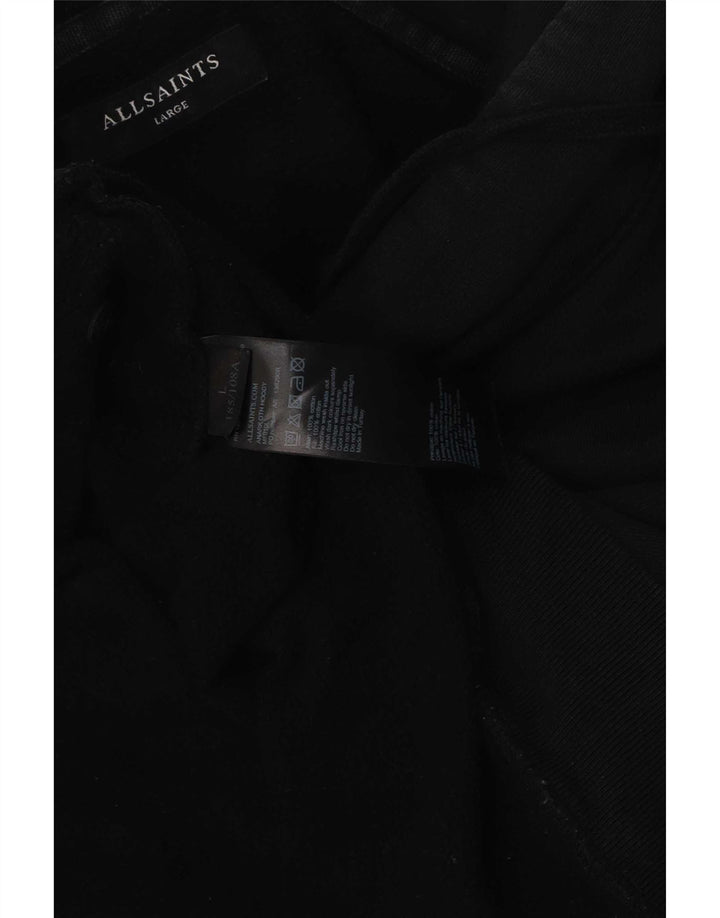 All Saints - Sudadera con capucha para hombre, talla grande, algodón negro