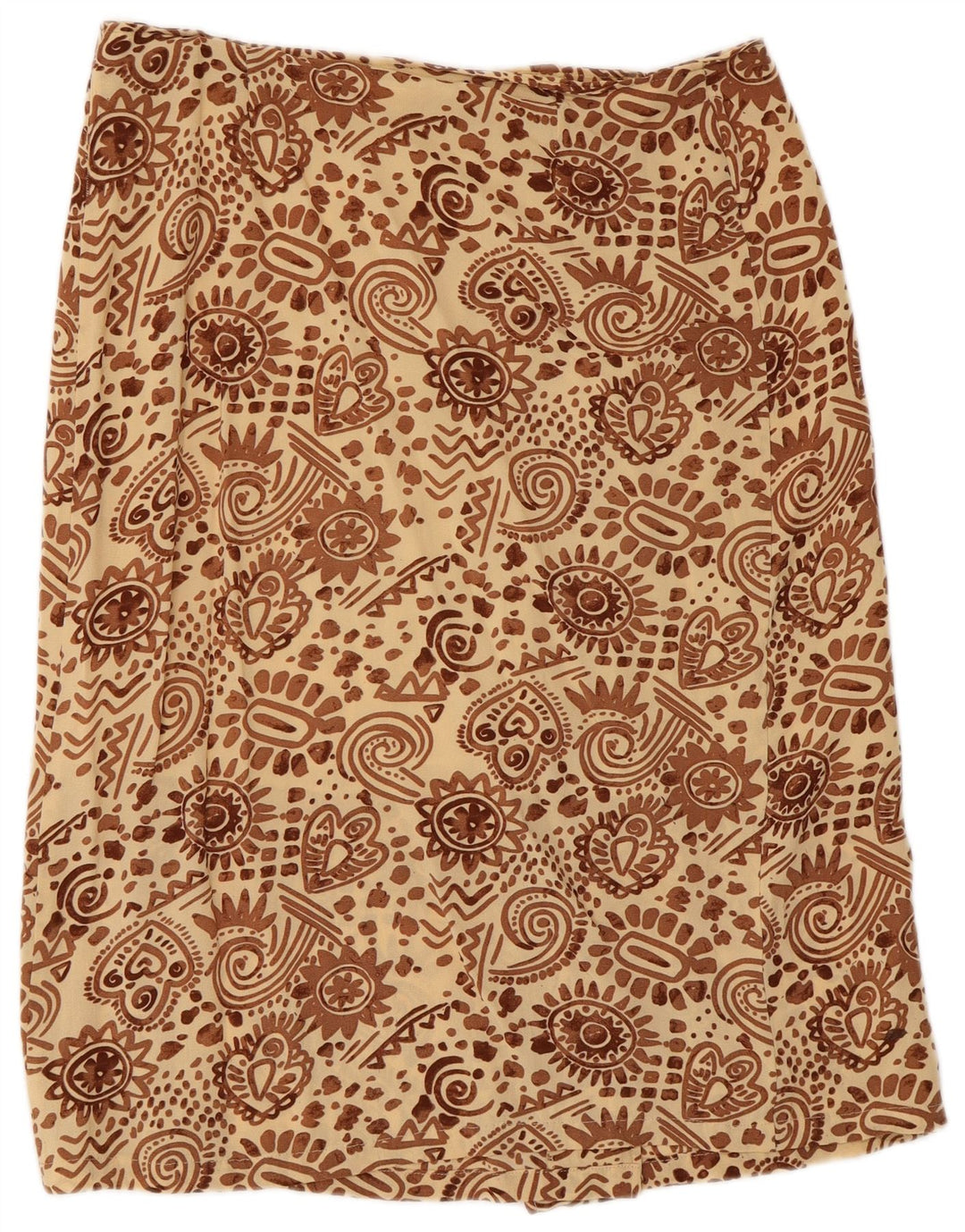 Falda recta vintage para mujer W32 Viscosa paisley beige grande