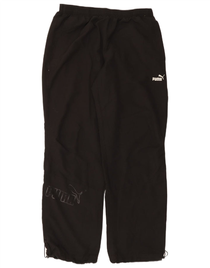 PUMA Pantalones de chándal con estampado gráfico para hombre, talla grande, negro