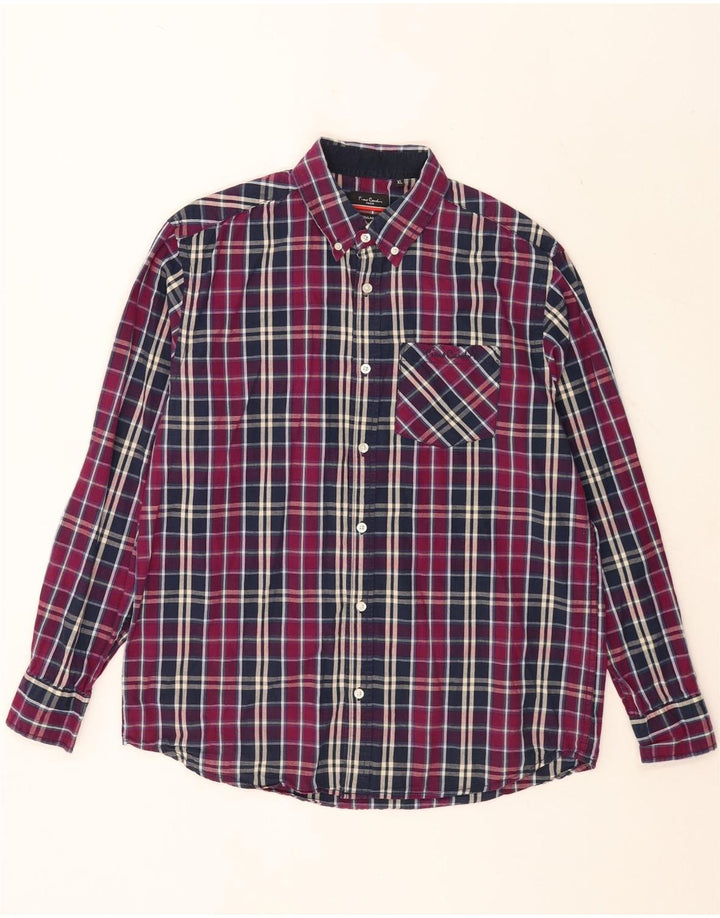 Pierre Cardin Camisa Regular Fit Hombre XL Cuadros Púrpura