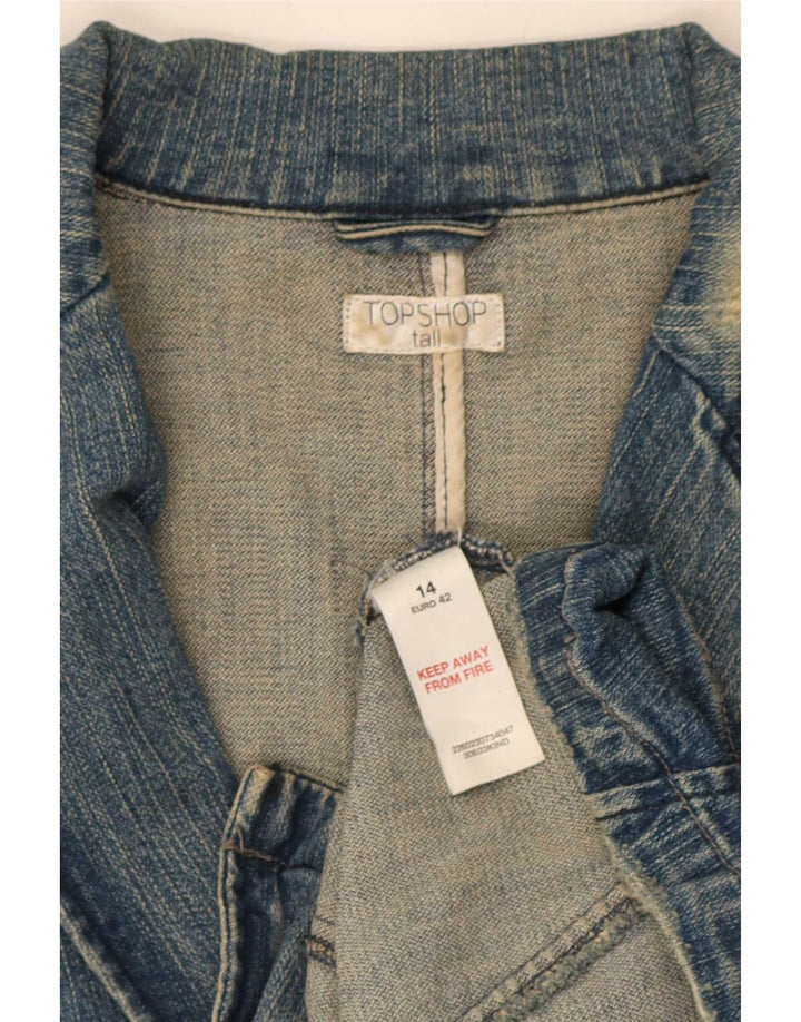 Topshop Chaqueta tipo blazer vaquera con 2 botones para mujer UK 44 Algodón azul medio