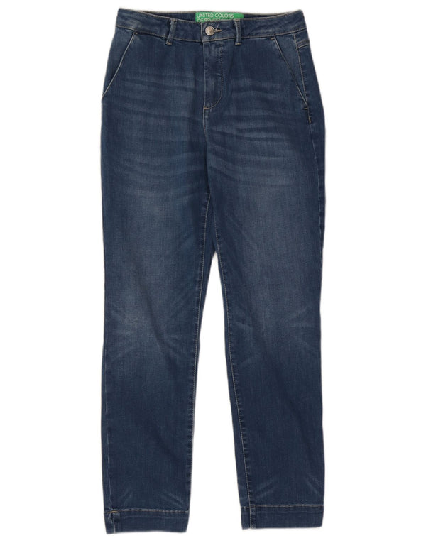 Benetton Vaqueros Slim para Mujer UK 8 Small W26 L27 Algodón Azul