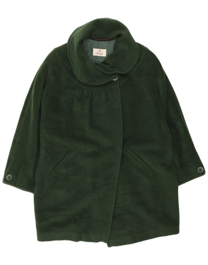 Vintage mujer abrigo de gran tamaño Reino Unido 18 XL lana verde