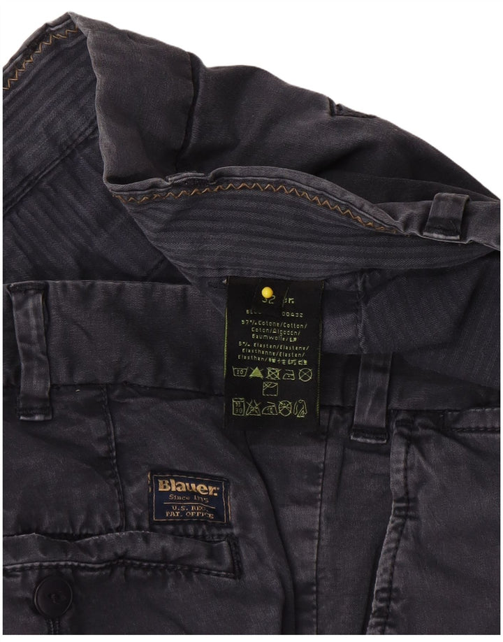 Blauer Mens Slim Chino Pantalones W32 L33 Azul Marino Algodón