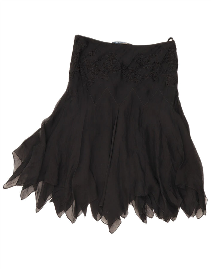 RALPH LAUREN Falda asimétrica para mujer US 6 Mediana W28 Seda negra