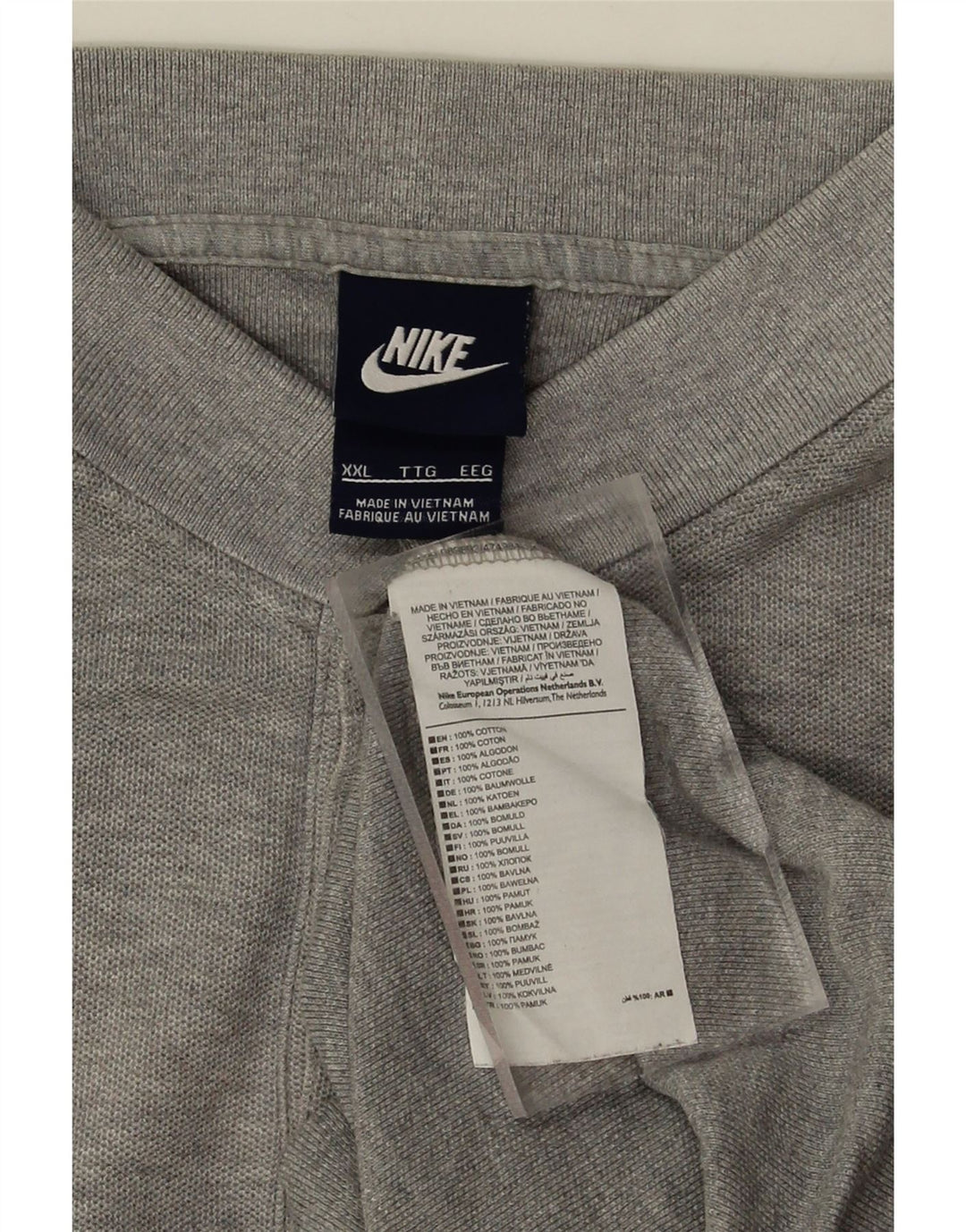 NIKE Mens Polo Shirt 2XL Grey Cotton