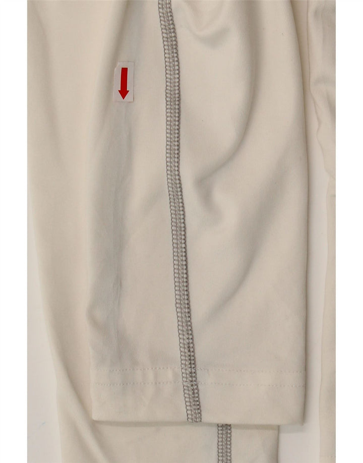 NIKE Mujer Dri Fit Top Manga Larga UK 40 XL Poliéster Color Block Blanco