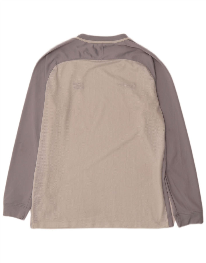 Nike Camiseta Dri Fit Graphic De Manga Larga Para Hombre Poliéster Color Block Blanco Grande