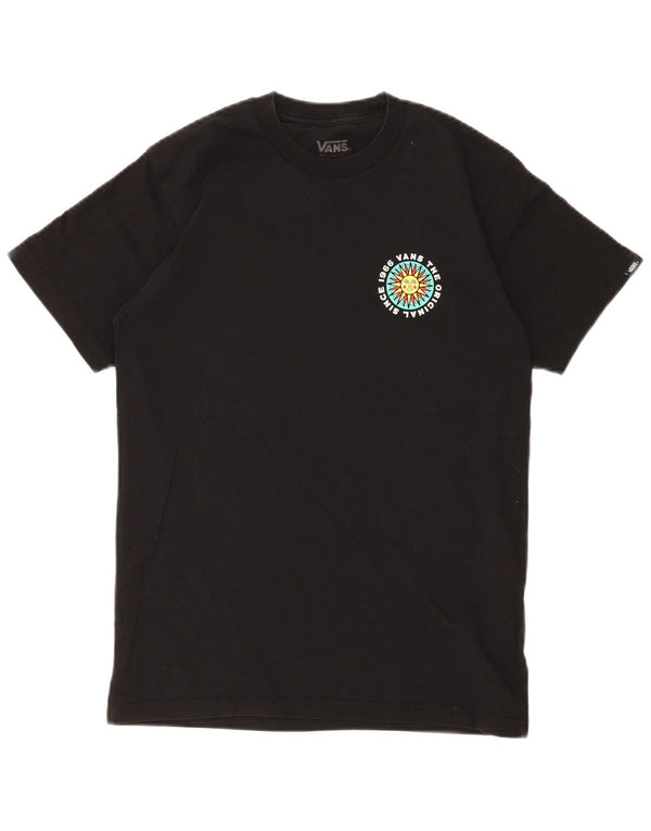 Vans Camiseta con gráfico de ajuste clásico para hombre Top pequeño de algodón negro