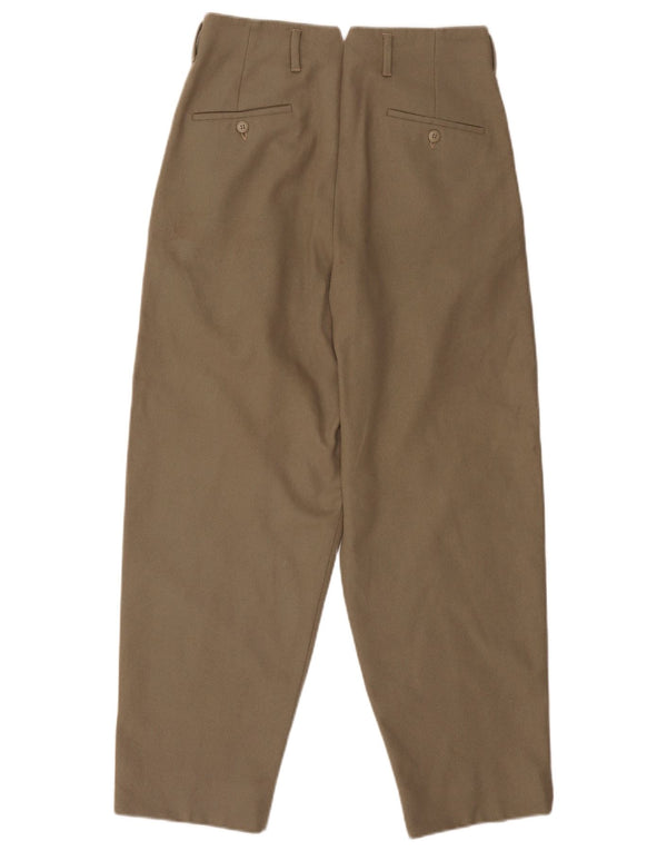 Virgola Pantalones chinos de cintura alta para hombre IT 46 Large W30 L27 Caqui