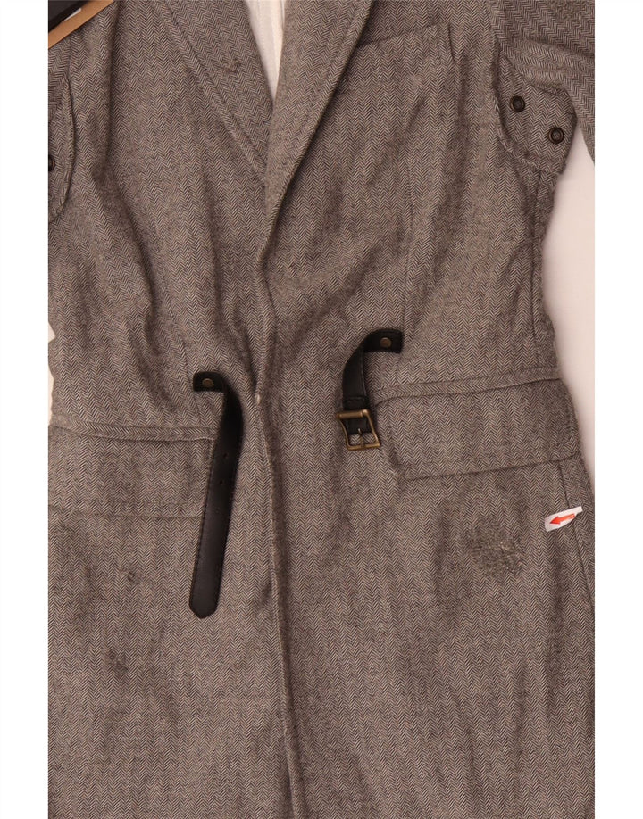 Abrigo Mujer Dsquared2 IT 42 Lana En Espiga Gris Medio