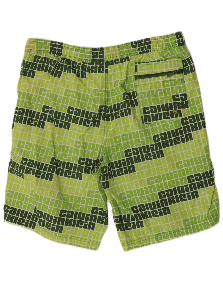 Calvin Klein Bañador con gráfico para hombre, talla grande, nailon verde