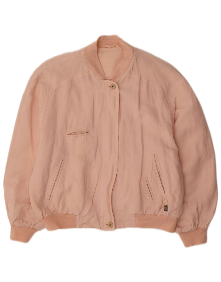 Vintage mujer chaqueta bomber de gran tamaño EU 40 rosa medio