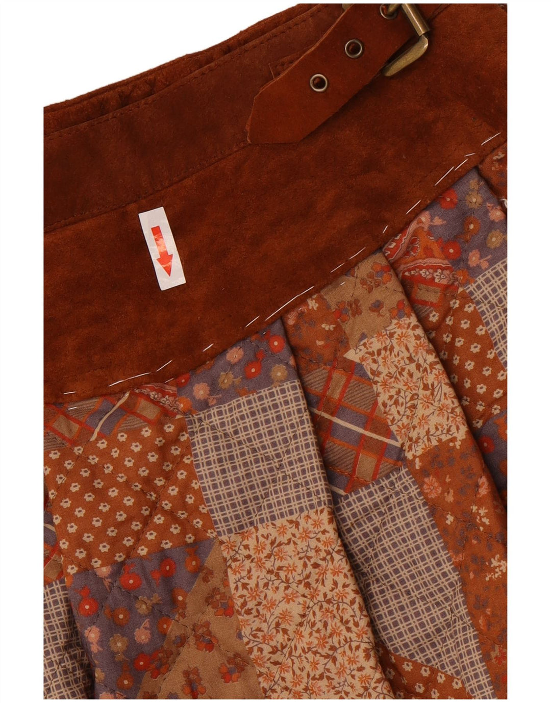 Sportmax Falda acampanada para mujer UK 12 Medium W24 Marrón Patchwork Poliéster