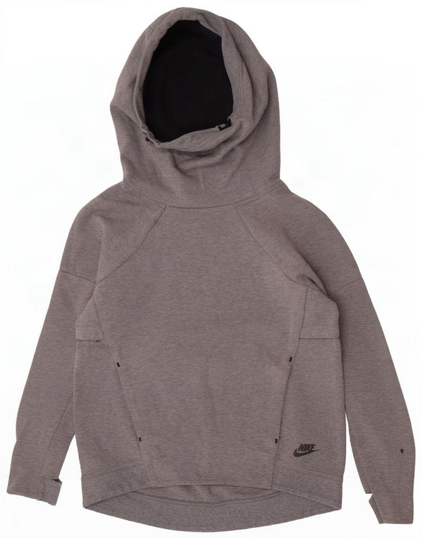 Nike - Sudadera con capucha para mujer, talla 10, algodón moteado gris pequeño