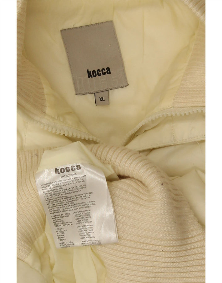 KOCCA Chaqueta acolchada con capucha para mujer UK 18 XL Poliamida blanco roto