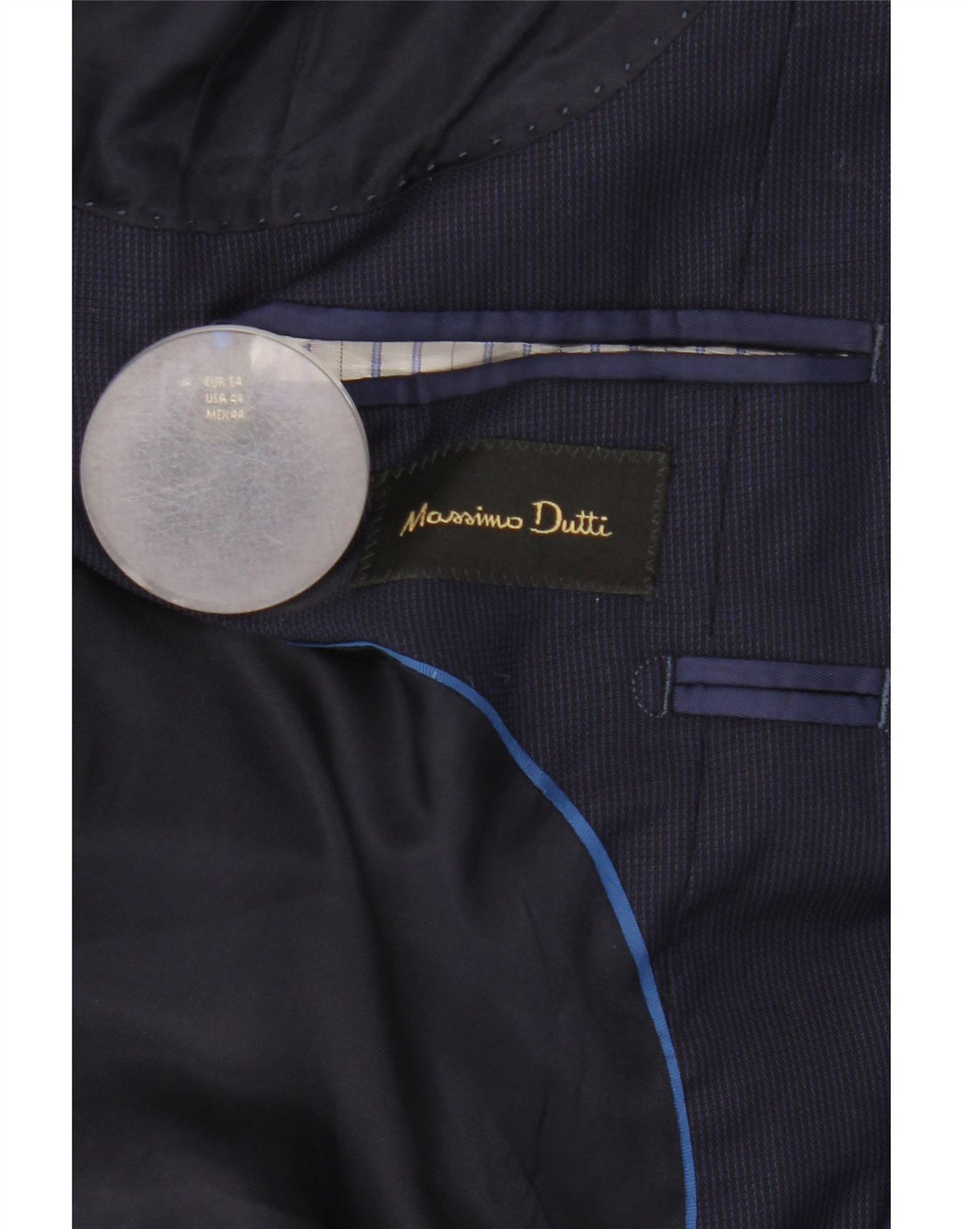 Massimo Dutti Chaqueta Blazer De 2 Botones Hombre EU 54 XL Lana Azul Marino
