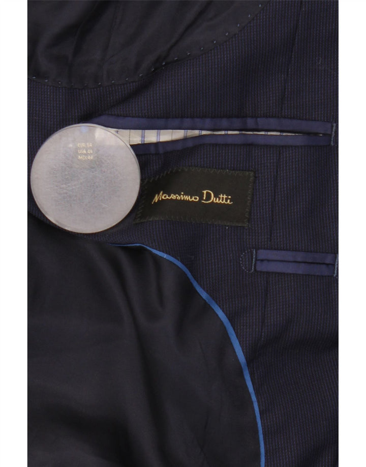 Massimo Dutti Chaqueta Blazer De 2 Botones Hombre EU 54 XL Lana Azul Marino