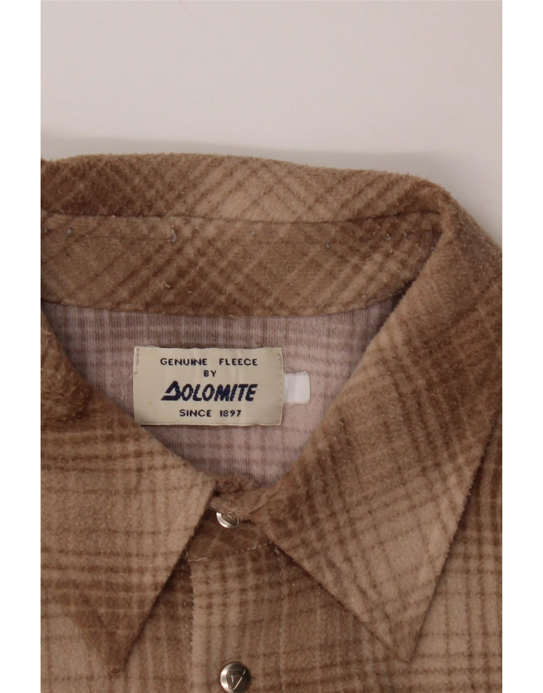 DOLOMITE Camisa de franela para hombre Cuadros beige grandes