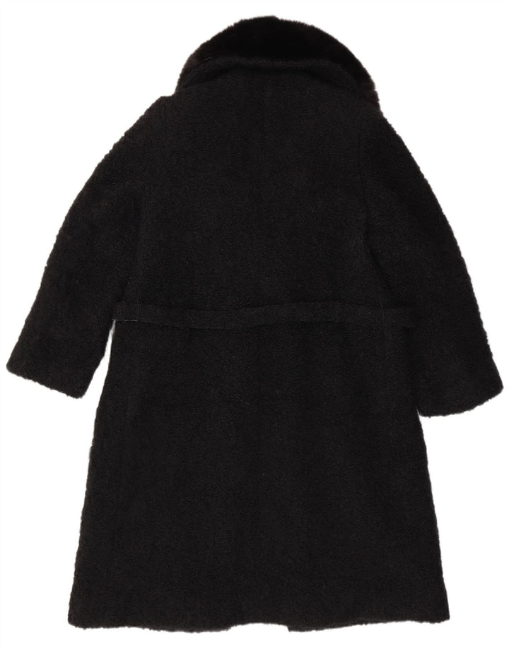 VINTAGE Abrigo abierto para mujer Reino Unido 12 Medio Negro