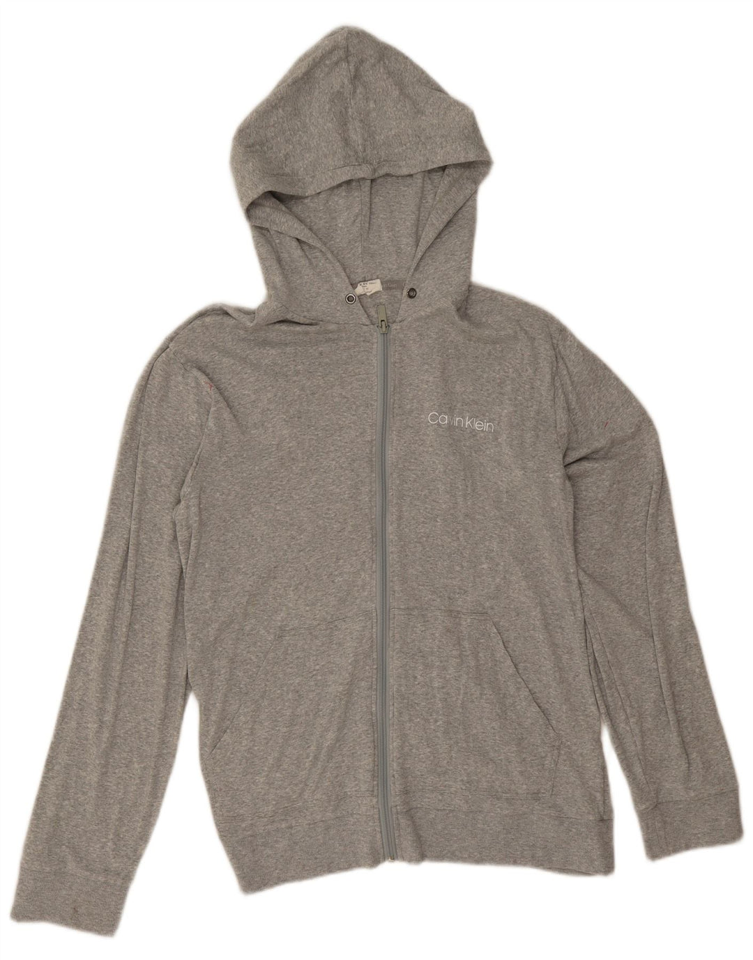 Calvin Klein Suéter con capucha y cremallera para hombre Algodón gris medio
