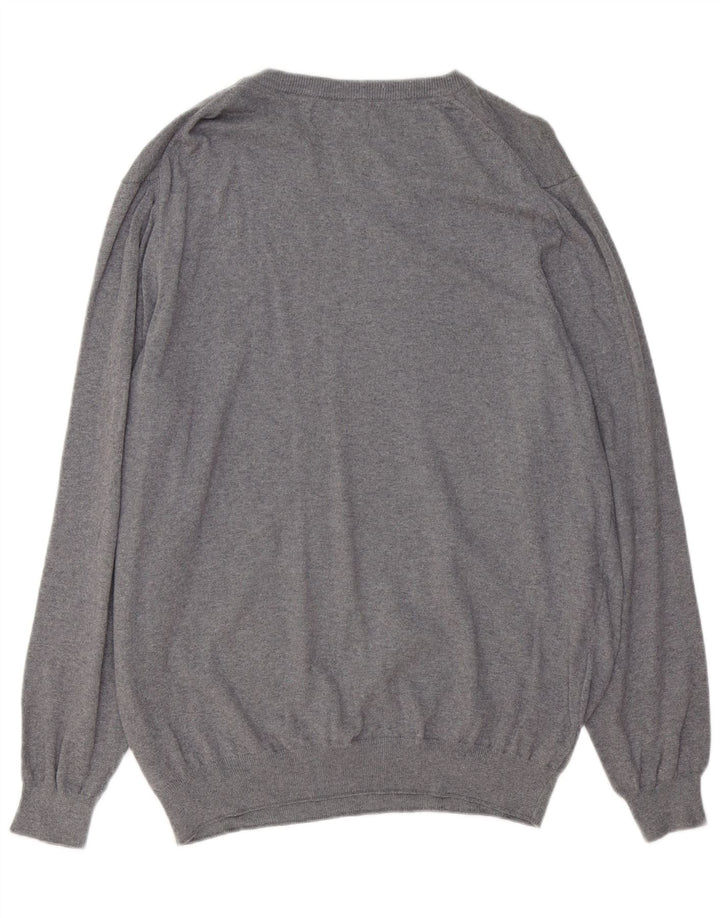LYLE & SCOTT Jersey con cuello barco para hombre, talla 2XL, algodón gris