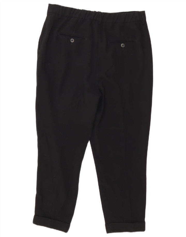 Zara Mujer Pantalón Capri Tapered Mediano W30 L23 Negro