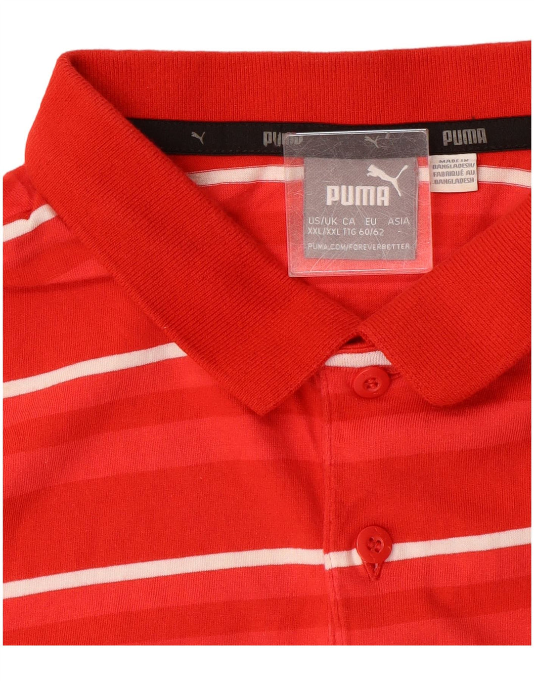 PUMA Mens Polo Shirt 2XL Red Striped