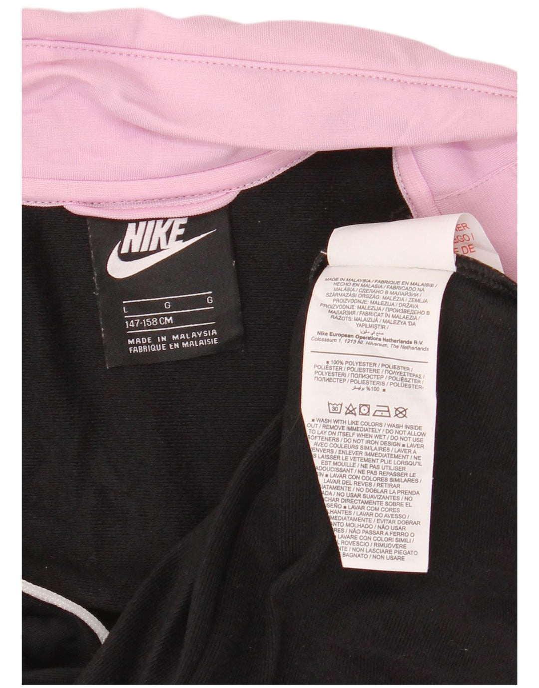 Nike Chaqueta de chándal para niños 12-13 años Grande Rosa Colorblock Poliéster