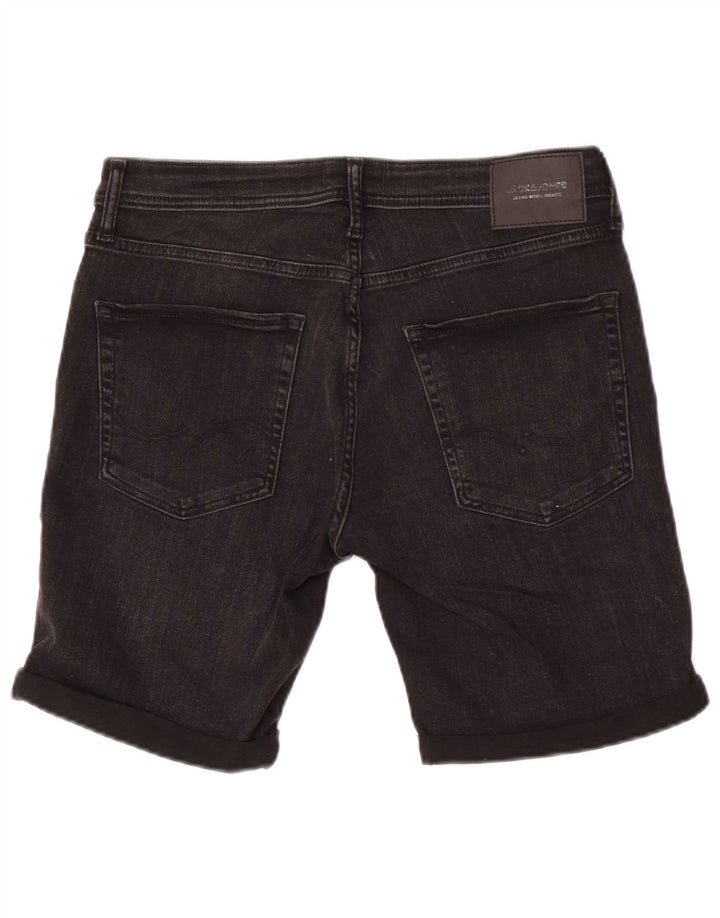 Jack & Jones Mens Shorts De Mezclilla Medio W32 Algodón Negro