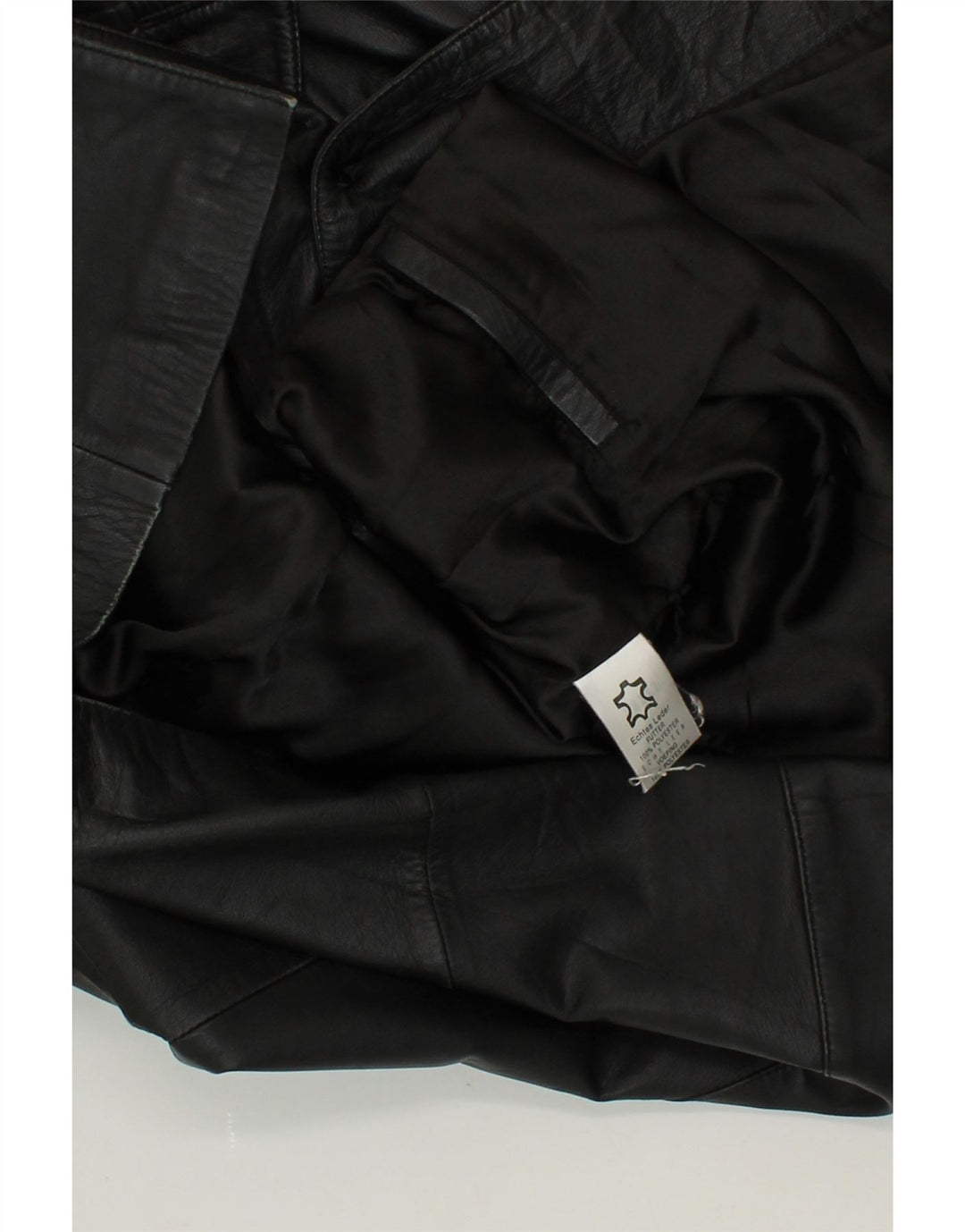 VINTAGE Womens Leather Coat EU 40 Medium Black Leather Vintage Vintage and Second-Hand Vintage from Messina Hembry 