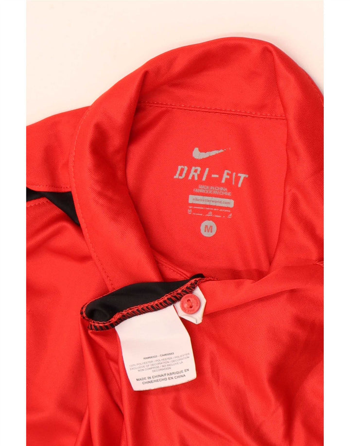 Polo Nike Dri Fit Para Hombre Poliéster Color Block Rojo Medio