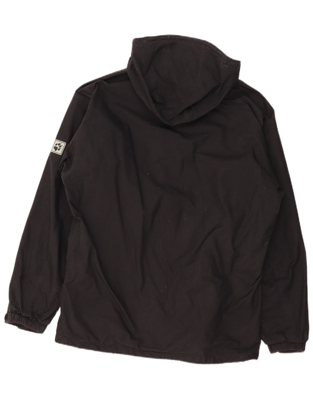 Jack Wolfskin Chaqueta impermeable con capucha para hombre UK 36/38 Medium Negro Poliamida