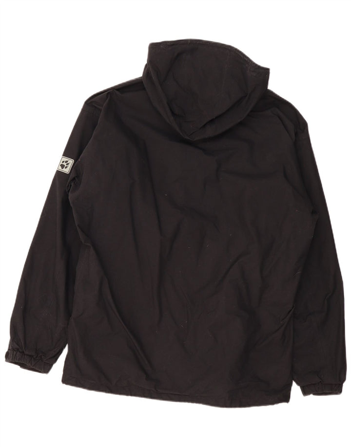 Jack Wolfskin Chaqueta impermeable con capucha para hombre UK 36/38 Medium Negro Poliamida