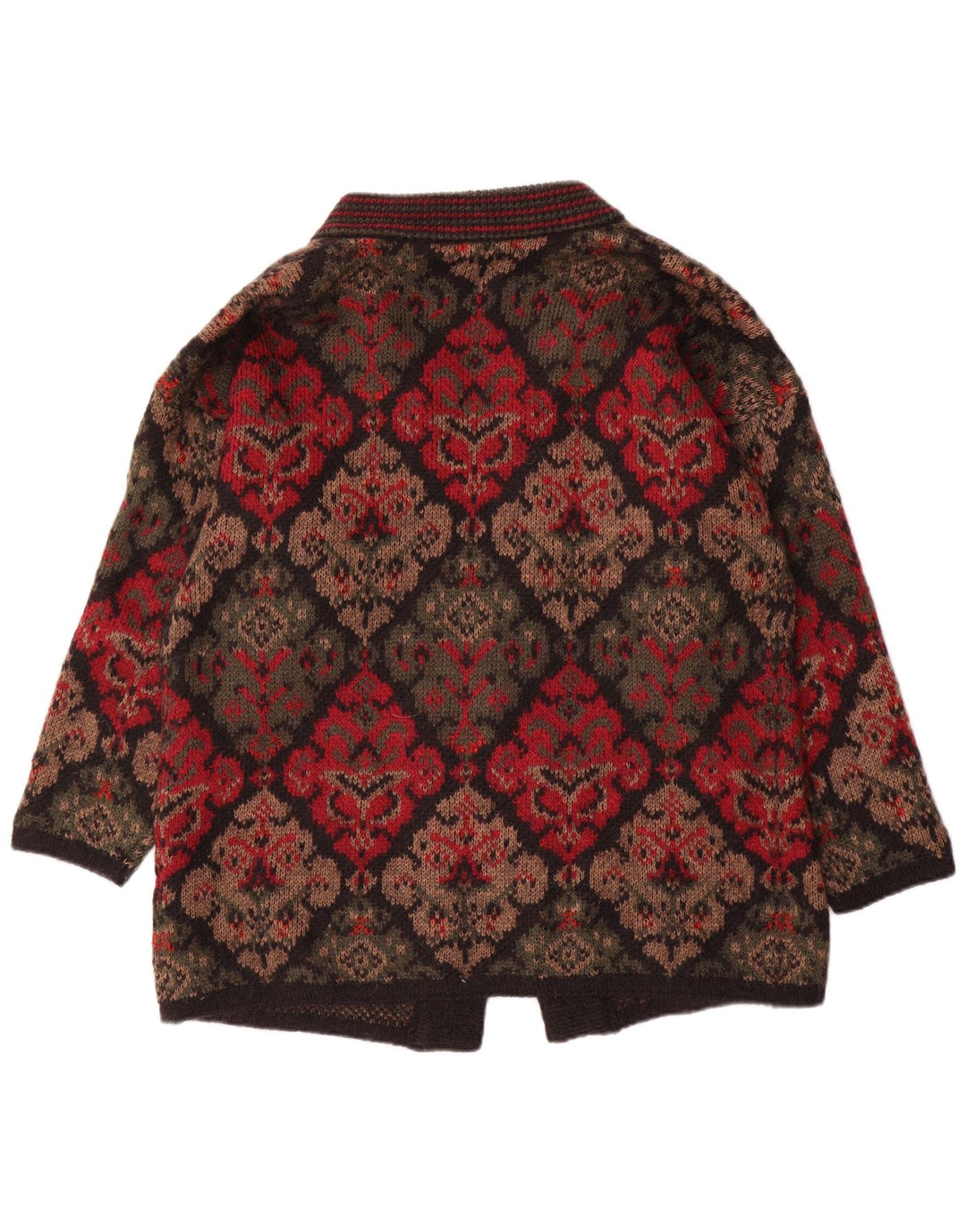 EASTEX Suéter tipo cárdigan extragrande para mujer Reino Unido 16 Grande Rojo Fair Isle Acrílico