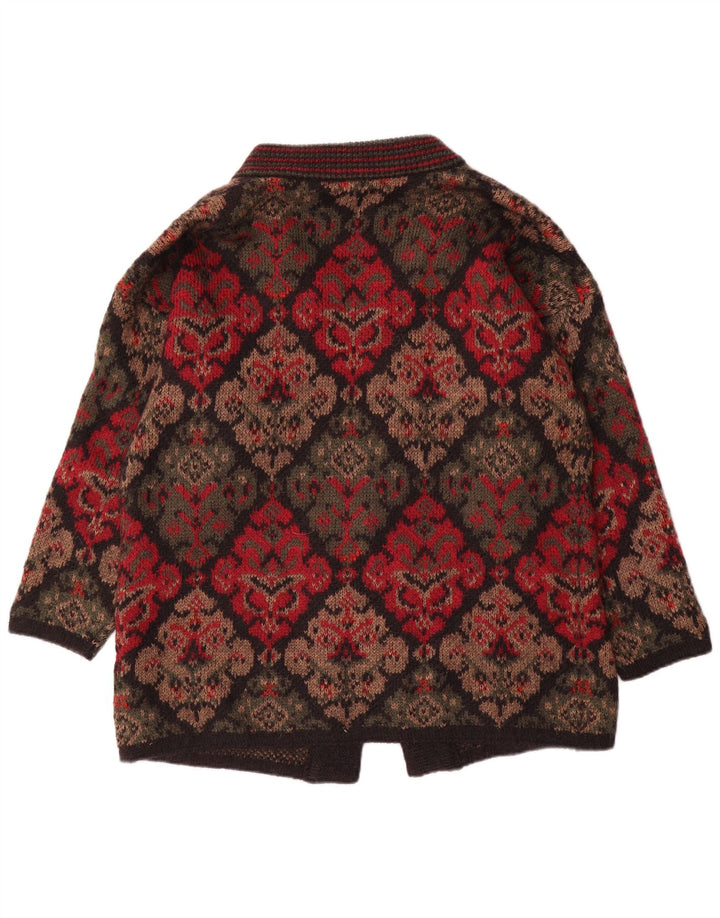 EASTEX Suéter tipo cárdigan extragrande para mujer Reino Unido 16 Grande Rojo Fair Isle Acrílico