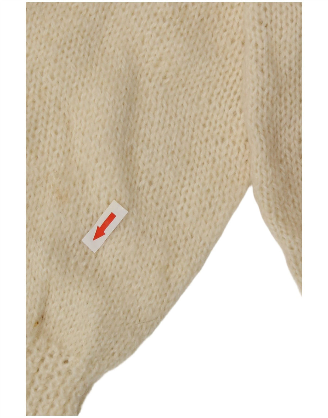 Vintage mujer tortuga cuello jumper suéter Reino Unido 14 medio apagado blanco geométrico