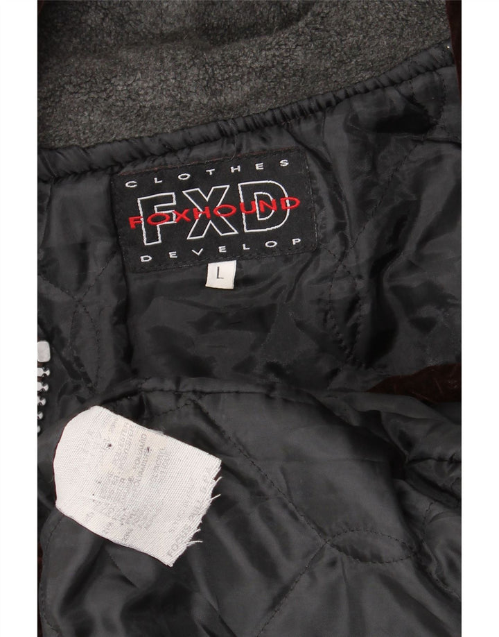 Foxhound Chaqueta bomber con capucha para hombre UK 40 Large Marrón Colorblock Poliéster