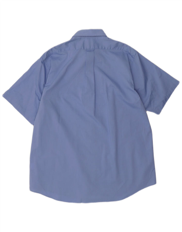 IZOD Camisa de manga corta para hombre, ajuste regular, talla 17, XL, azul