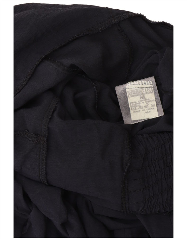 Vintage mujer Maxi Sundress Reino Unido 12 Medio Azul Marino Viscosa