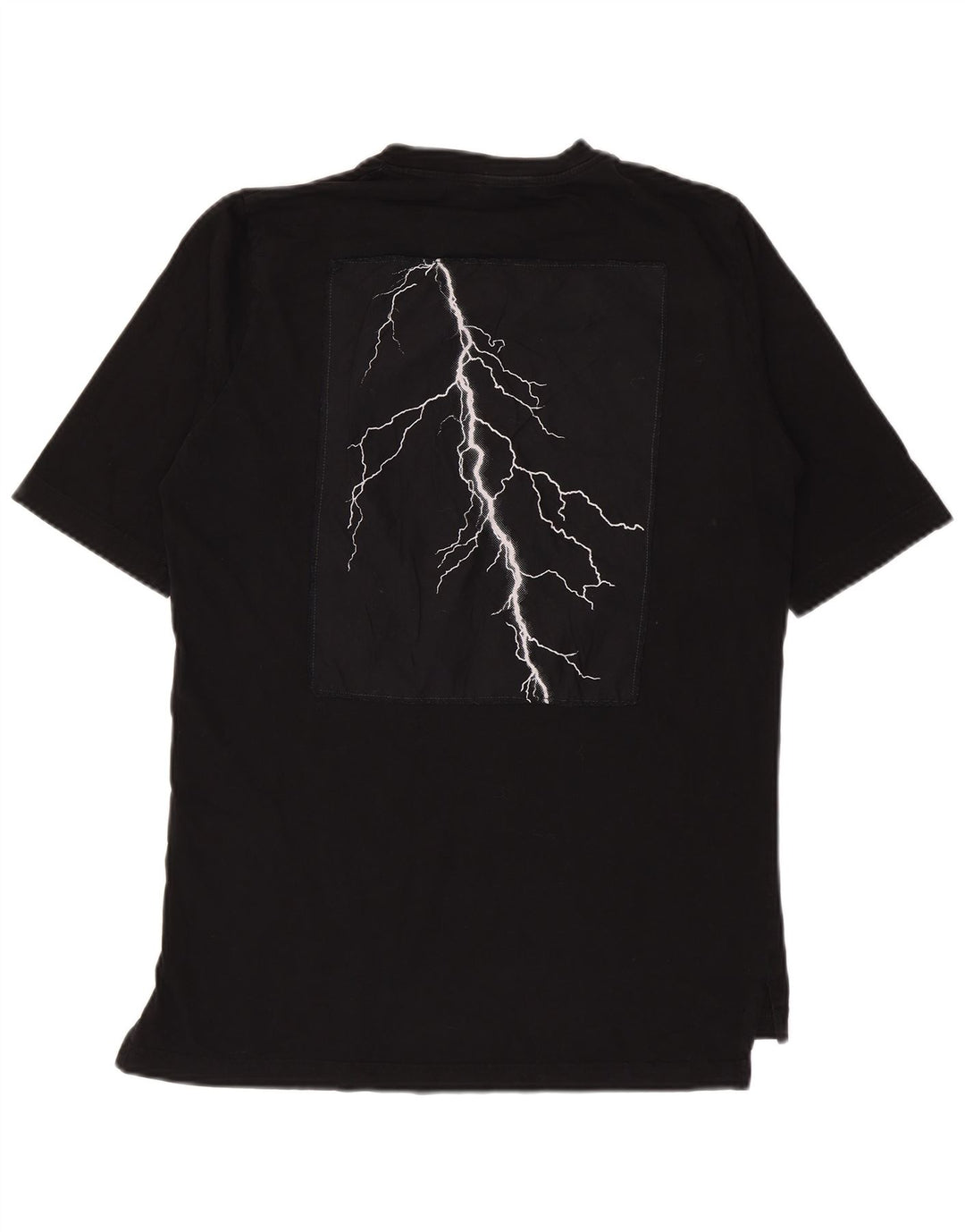 Diesel Hombre Camiseta Gráfica Top Pequeño Algodón Negro