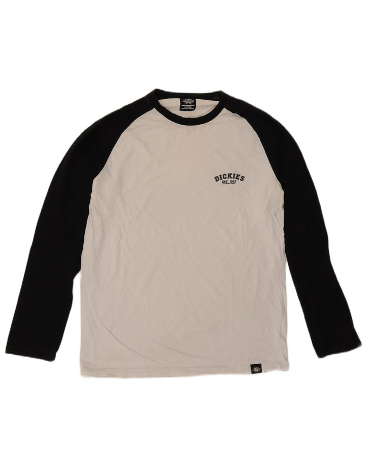 Dickies Hombre Camiseta De Manga Larga De Algodón Color Block Blanco Grande