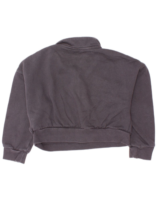 Adidas Sudadera corta con cuello y cremallera para niña 5-6 años Algodón negro
