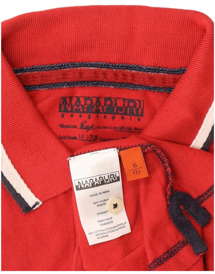 Napapijri Polo Niño 15-16 Años Rojo Algodón