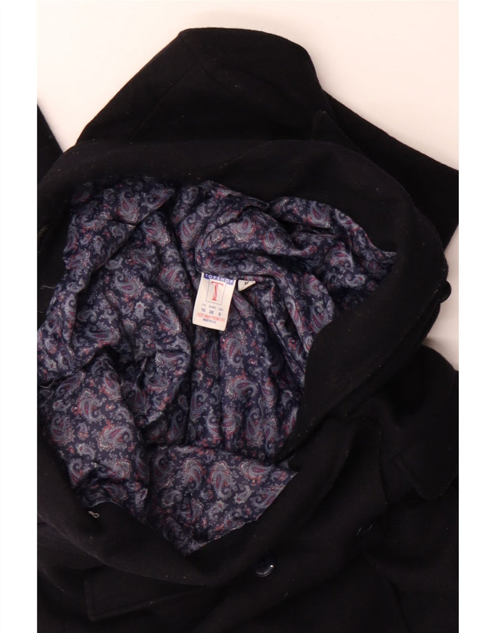 Topshop Abrigo de doble botonadura para mujer UK 10 Small Lana azul marino