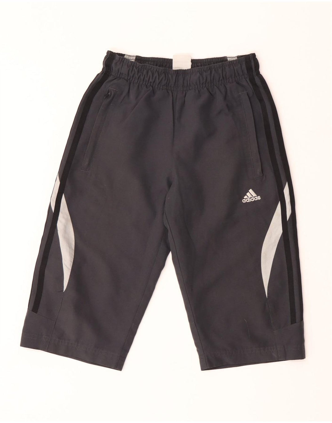 Adidas Bermudas deportivas para niños 9-10 años Gris Colorblock Poliéster