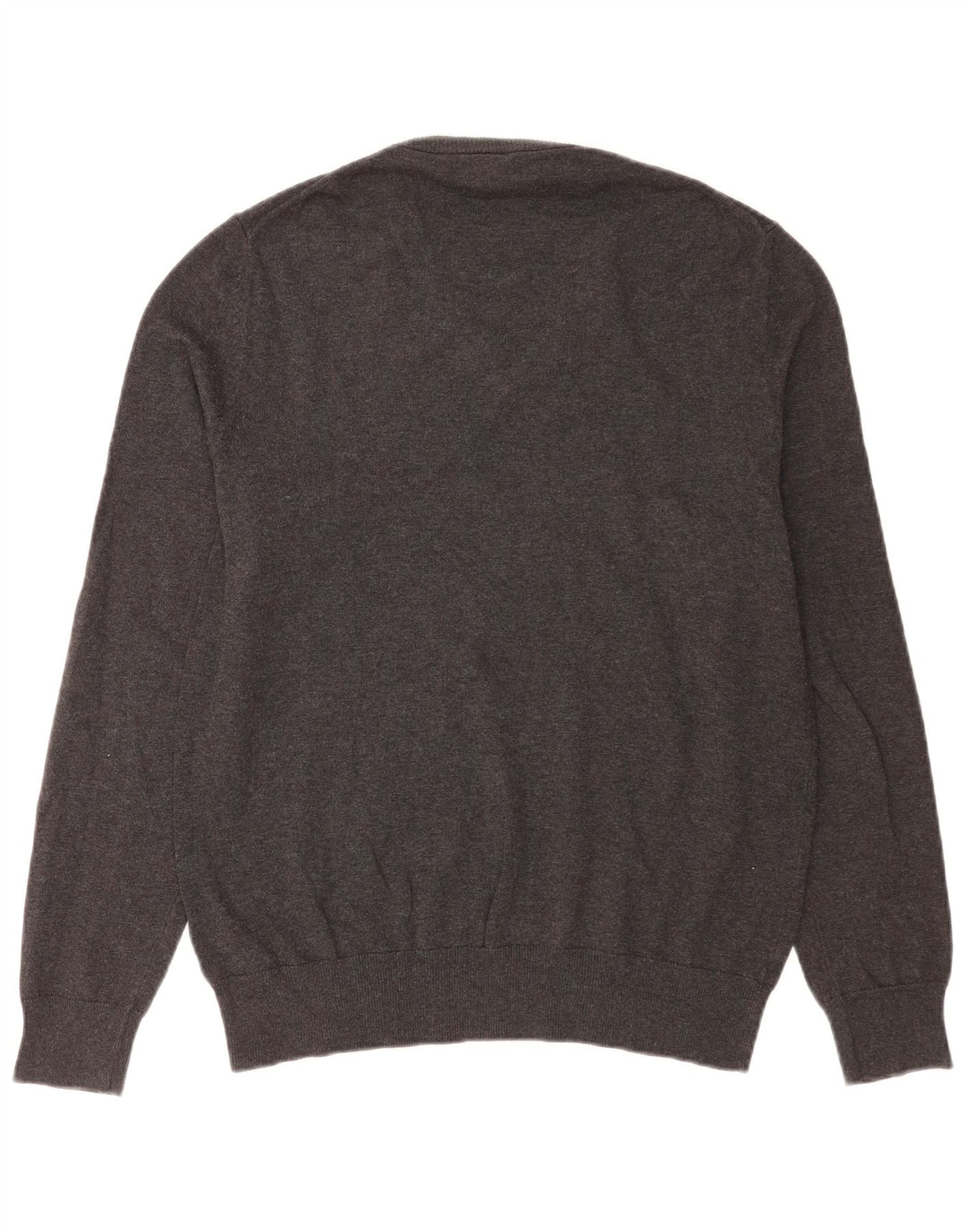 Marks & Spencer Jersey con cuello en V para hombre de algodón gris medio
