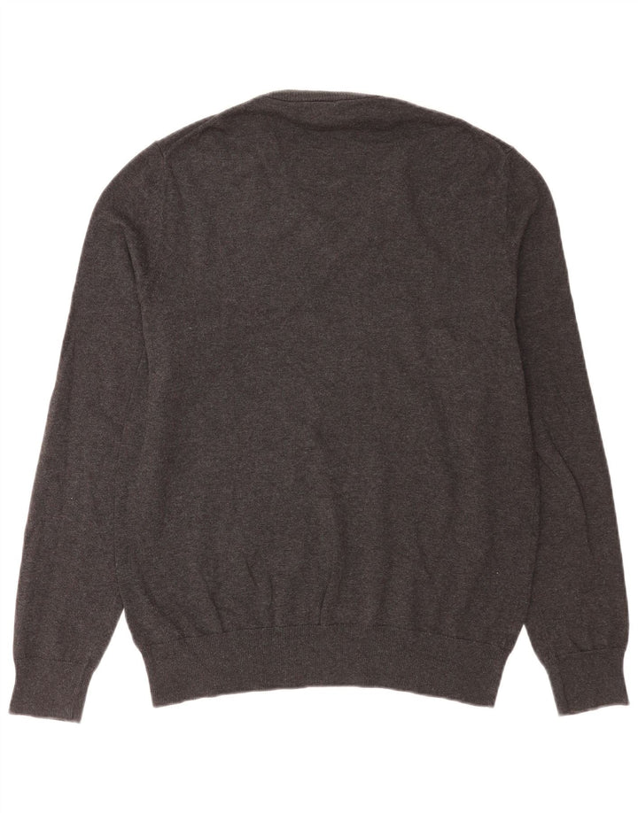 Marks & Spencer Jersey con cuello en V para hombre de algodón gris medio