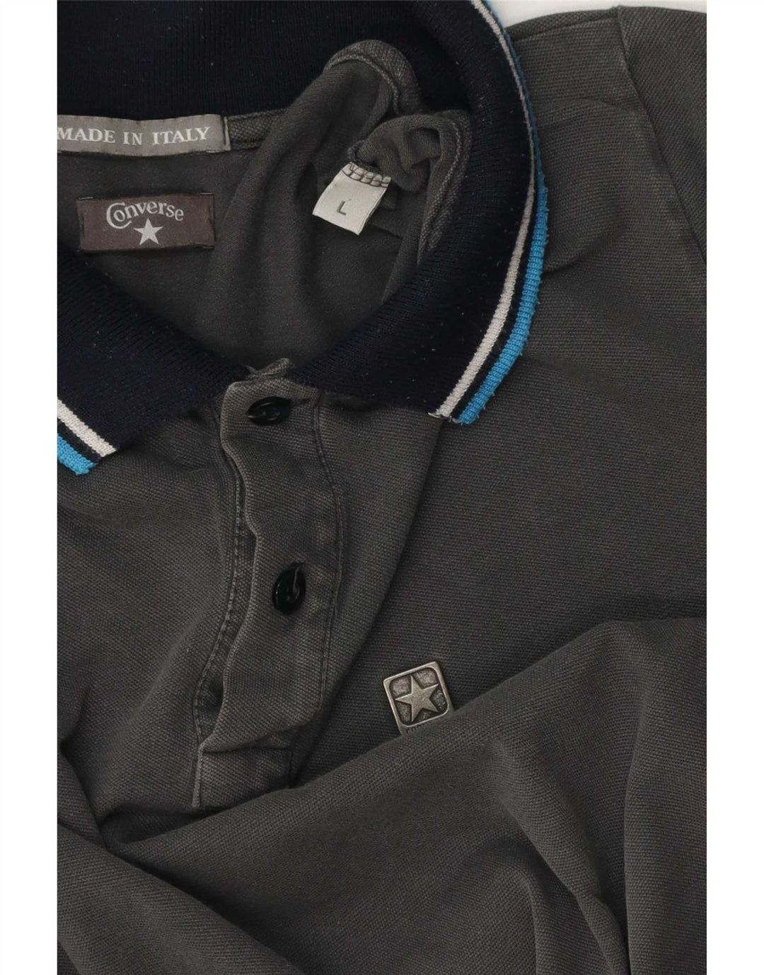 Polo Converse Hombre Grande Gris Clásico