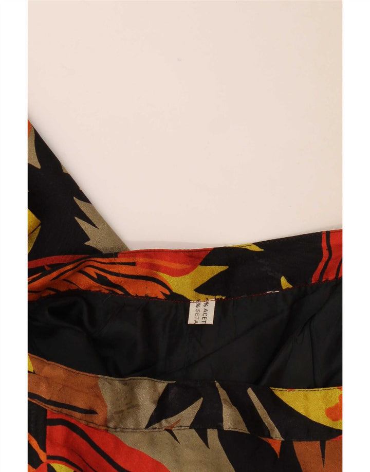 Falda acampanada vintage para mujer W28 Acetato floral multicolor medio